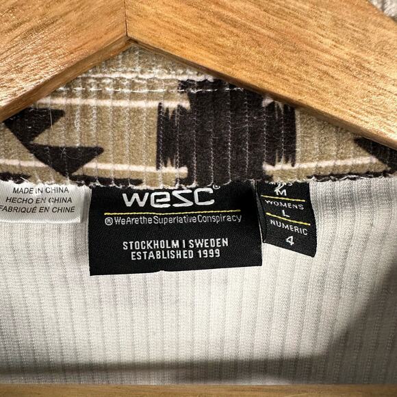 Wesc Mens Size Medium Womens Large Corduroy Trucker Blanket Jacket Aztec Western - Picture 4 of 13